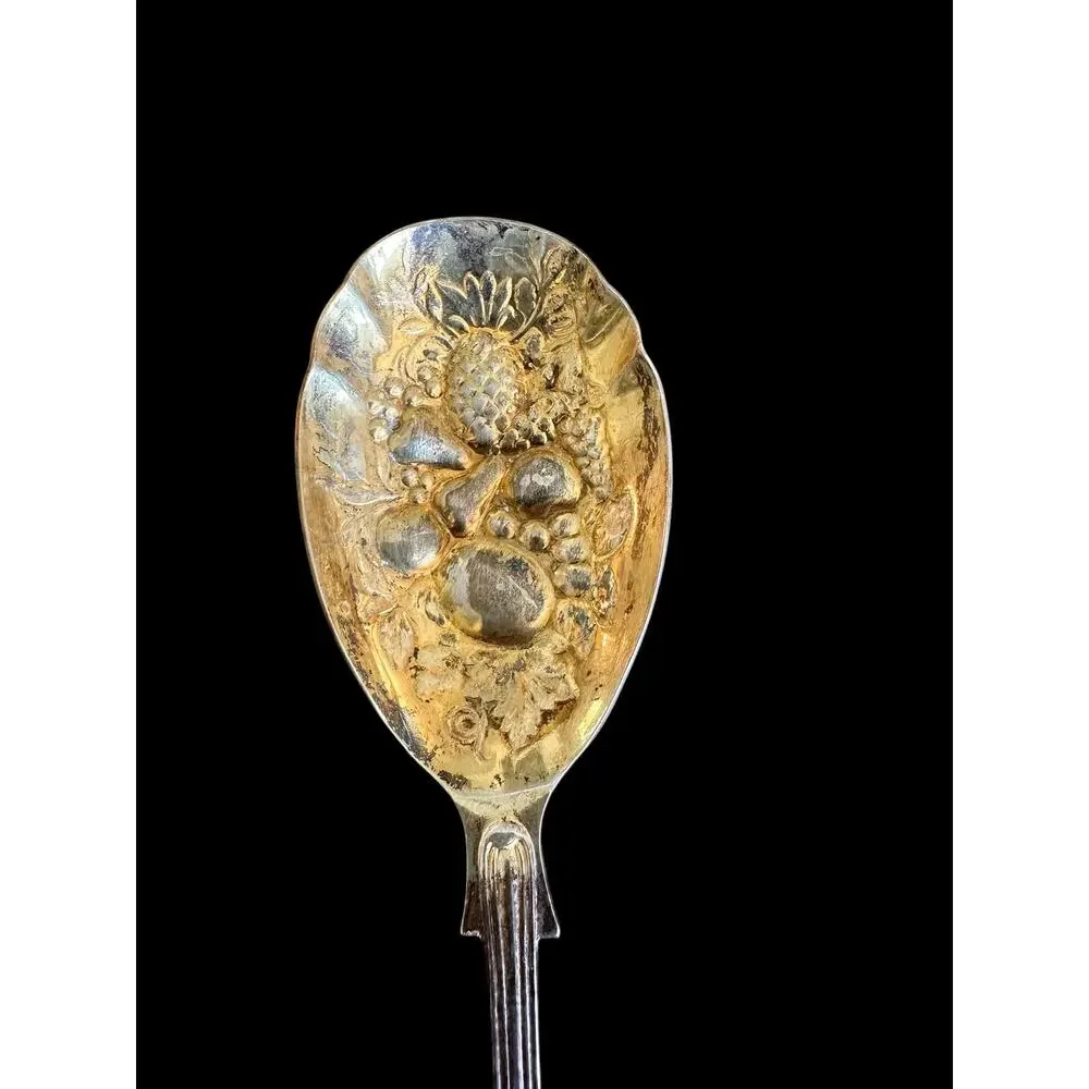 Vintage S.G. Sheffield, RATTAIL Silver Plate, EPNS A1 Raised Fruit Serving Spoon